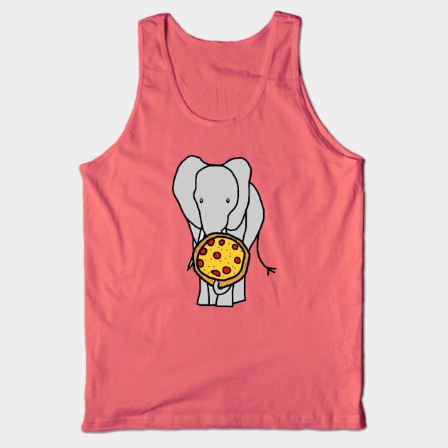 Jumbo Elephant Pizza Pi Day Food Tank Top by ellenhenryart